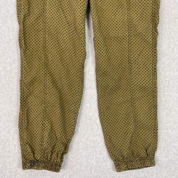 Anthropologie Green Polka Dot Flocked High Waisted Joggers Size Medium - Picture 5 of 11